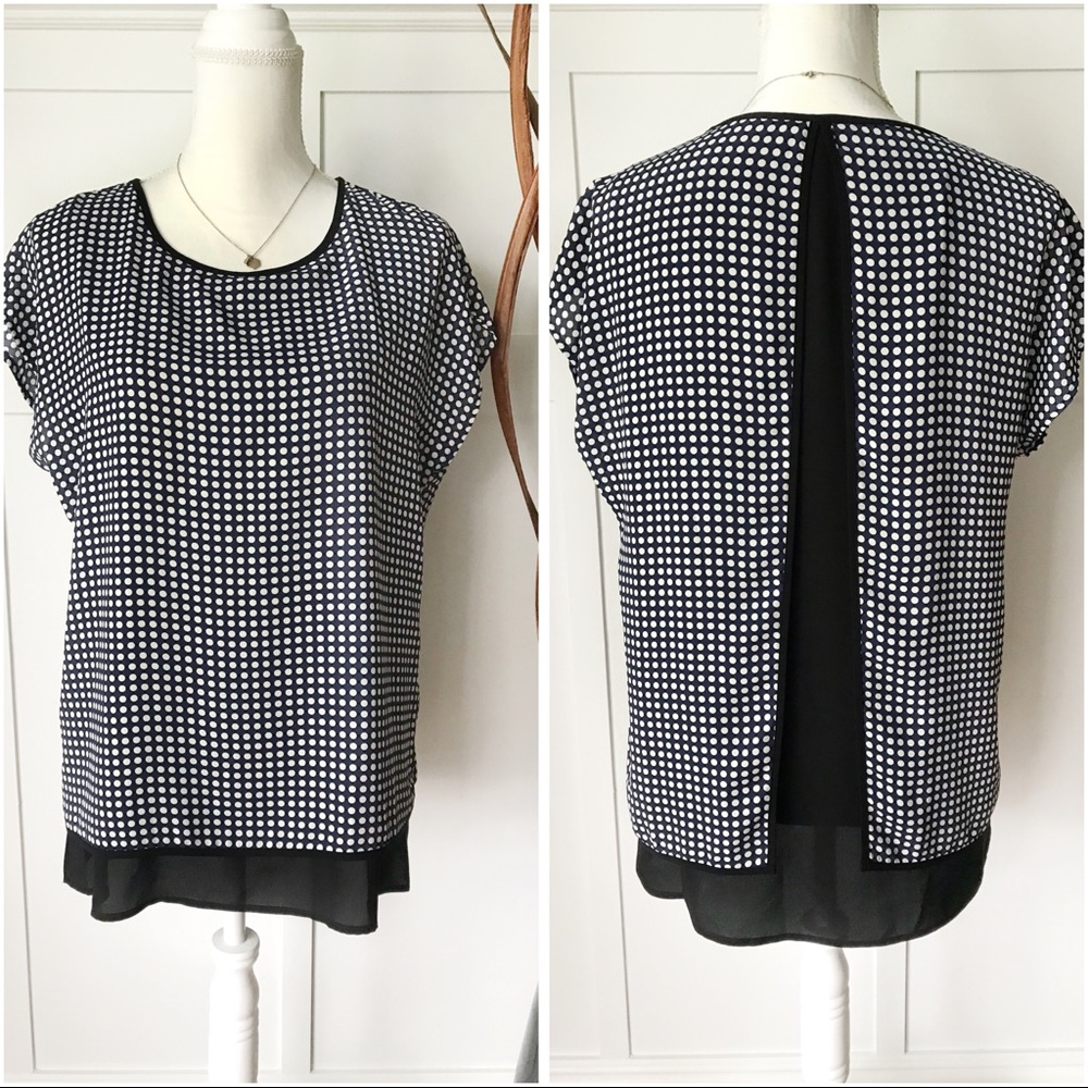 Navy Split Back Blouse - image 1